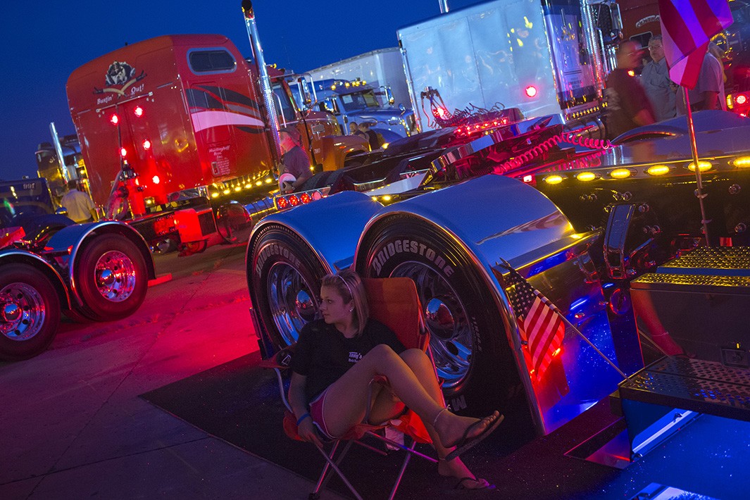Page watches the festivities during the Iowa 80 Truckstop's 33rd Annual