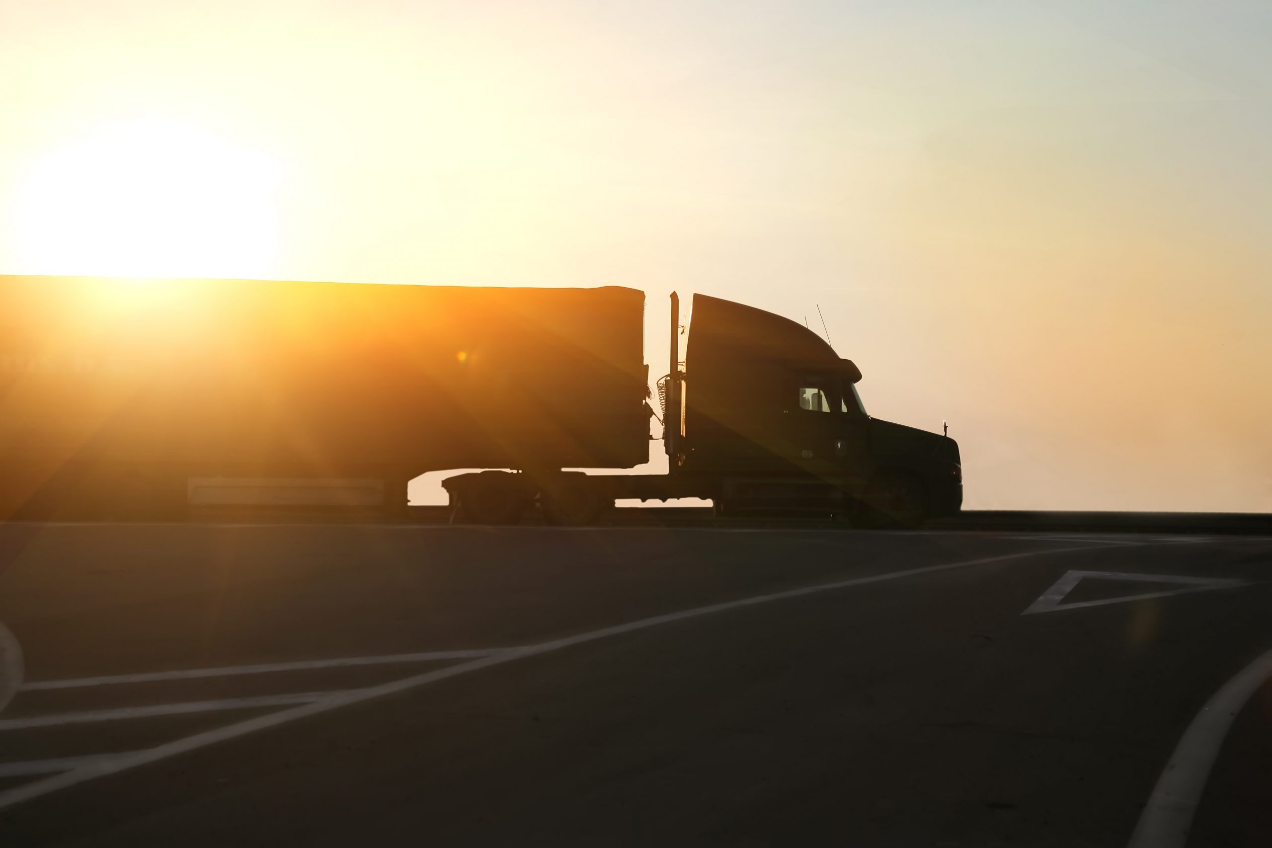 Truck at sunset