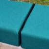Velcro hinge between cushion sections.