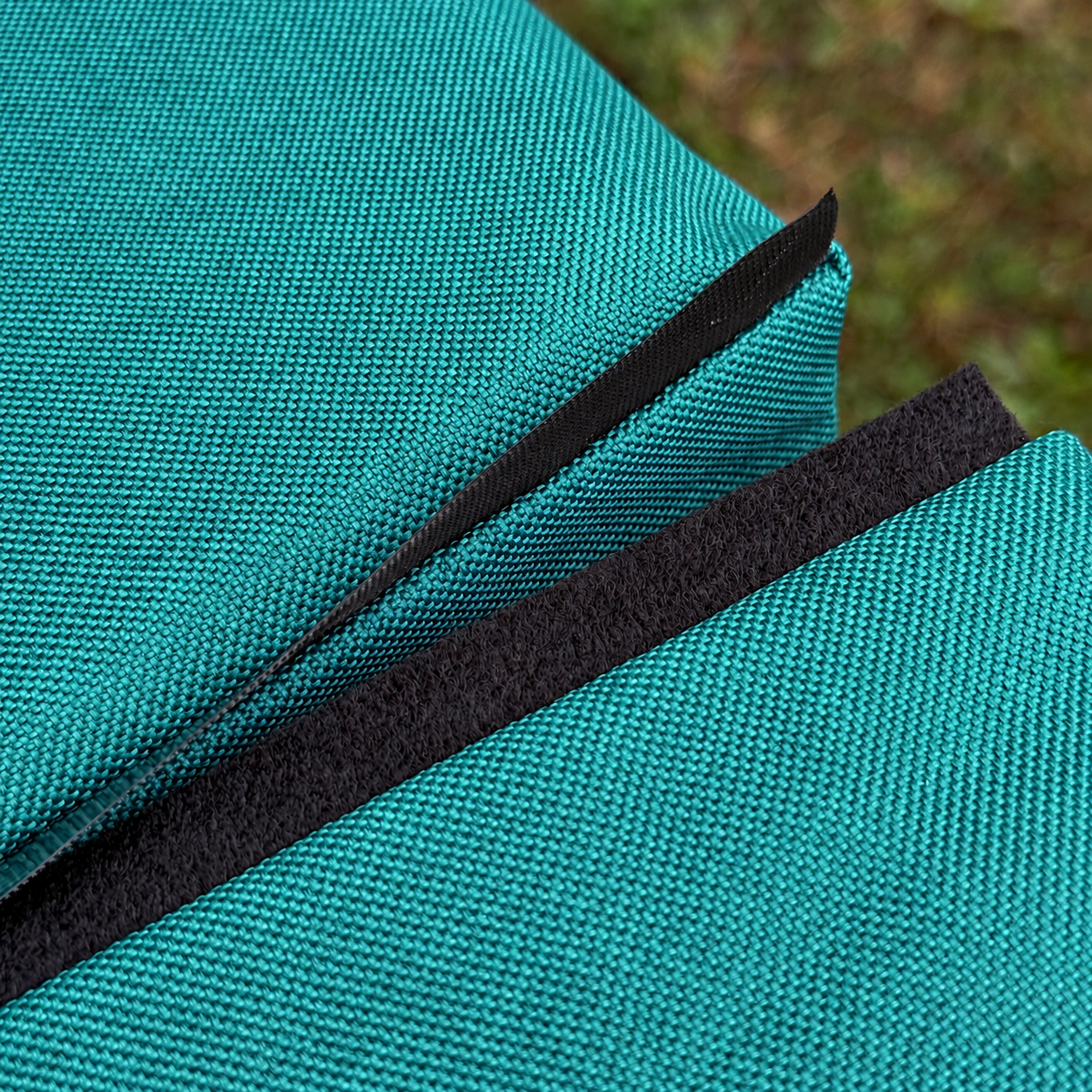 Bench seat covers with velcro hinge