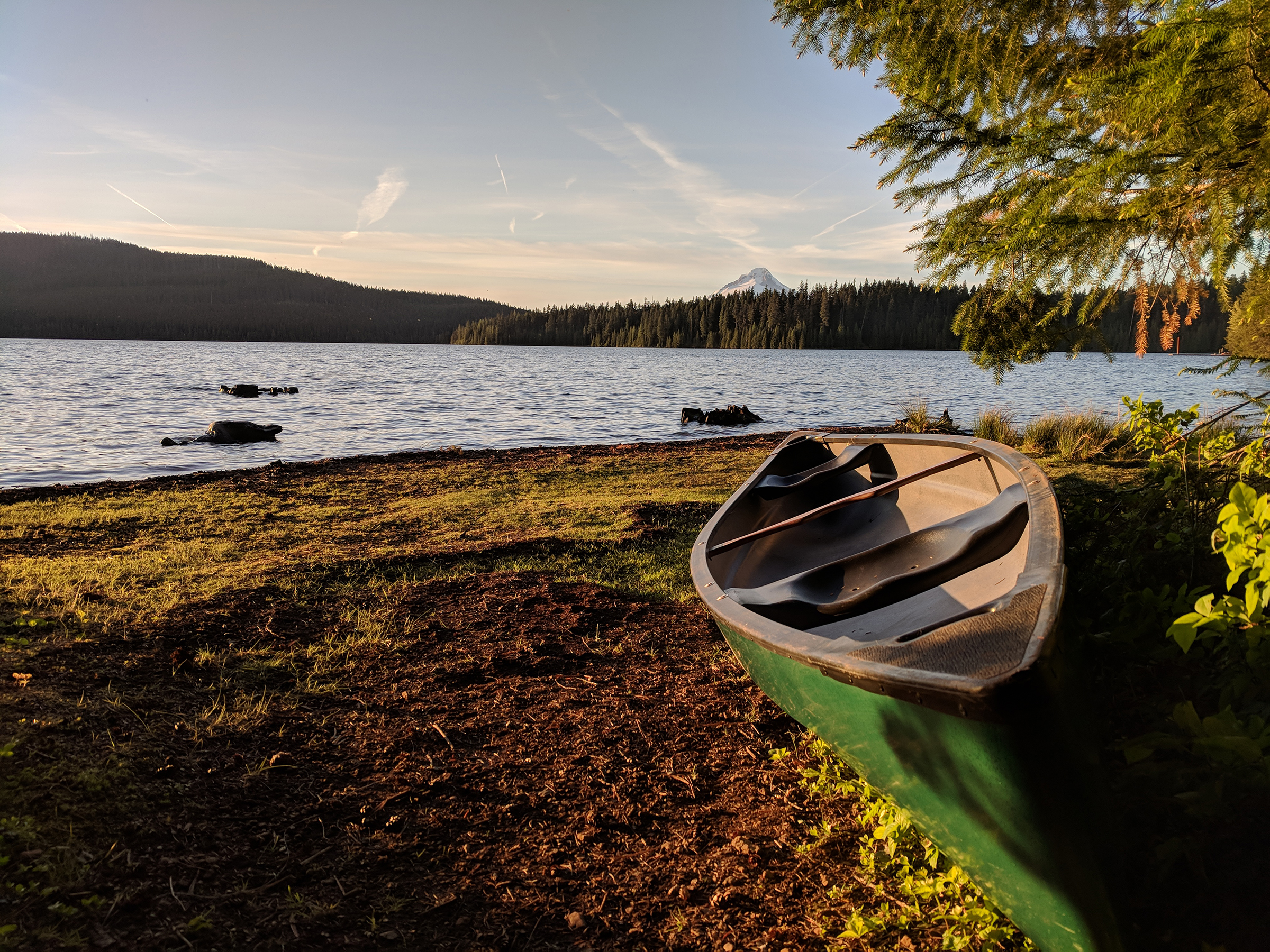 Canoe by the lake